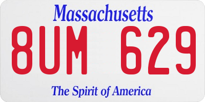 MA license plate 8UM629