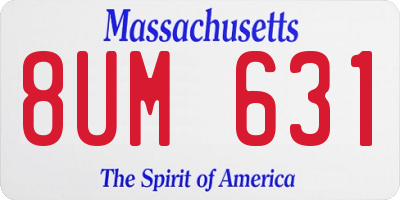MA license plate 8UM631