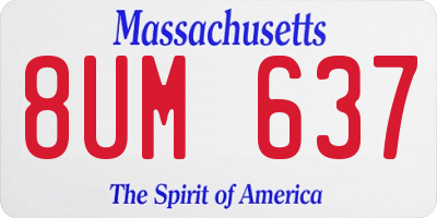 MA license plate 8UM637