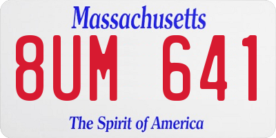 MA license plate 8UM641