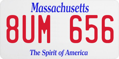 MA license plate 8UM656