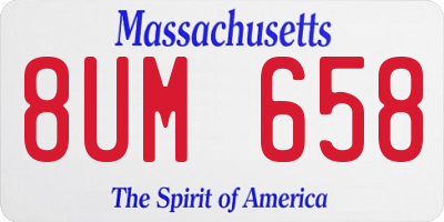MA license plate 8UM658