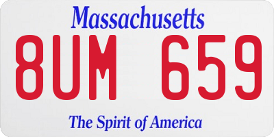 MA license plate 8UM659