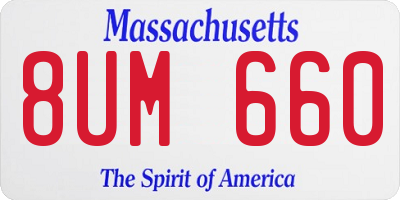 MA license plate 8UM660