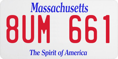 MA license plate 8UM661