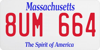 MA license plate 8UM664