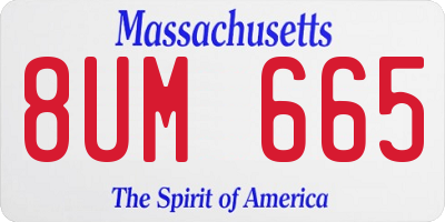 MA license plate 8UM665