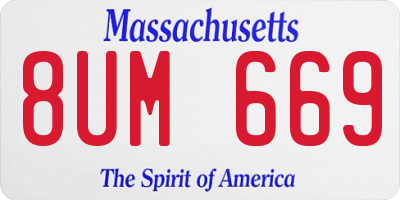 MA license plate 8UM669