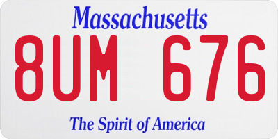 MA license plate 8UM676