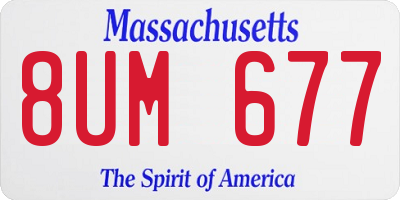 MA license plate 8UM677