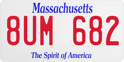 MA license plate 8UM682