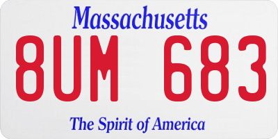 MA license plate 8UM683
