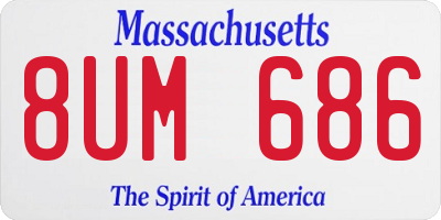 MA license plate 8UM686