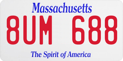 MA license plate 8UM688