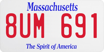 MA license plate 8UM691