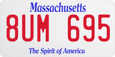 MA license plate 8UM695