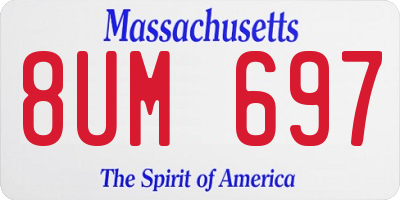 MA license plate 8UM697