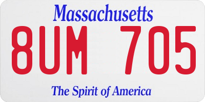 MA license plate 8UM705