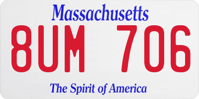 MA license plate 8UM706