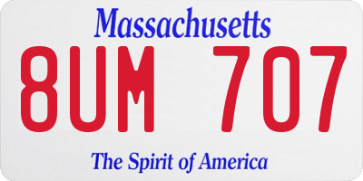 MA license plate 8UM707