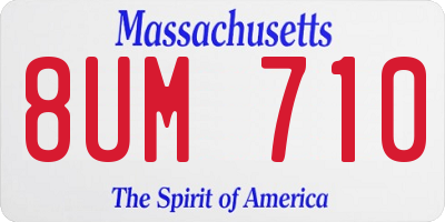 MA license plate 8UM710