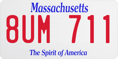 MA license plate 8UM711