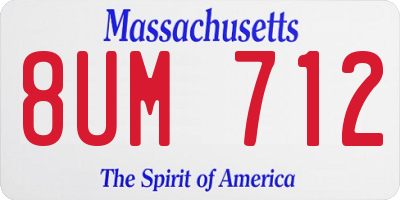 MA license plate 8UM712