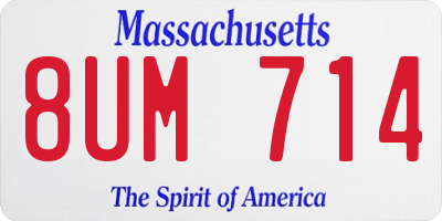 MA license plate 8UM714