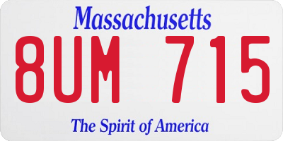 MA license plate 8UM715
