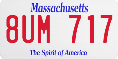 MA license plate 8UM717