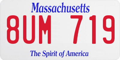 MA license plate 8UM719