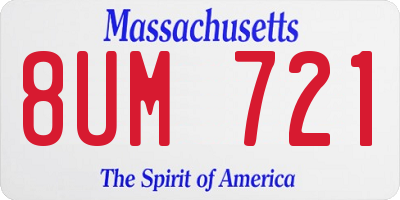 MA license plate 8UM721