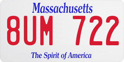 MA license plate 8UM722