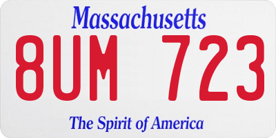 MA license plate 8UM723