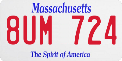 MA license plate 8UM724
