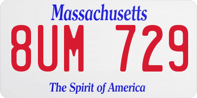 MA license plate 8UM729