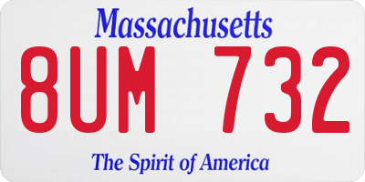 MA license plate 8UM732