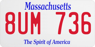 MA license plate 8UM736