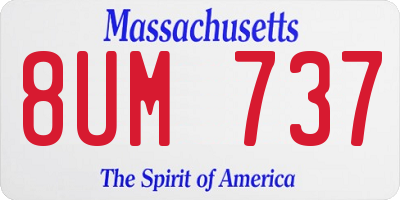 MA license plate 8UM737