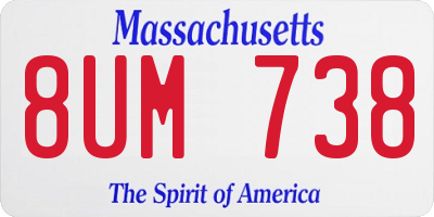 MA license plate 8UM738