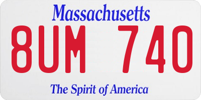MA license plate 8UM740
