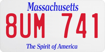 MA license plate 8UM741