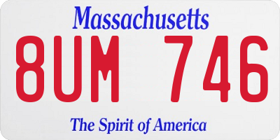 MA license plate 8UM746