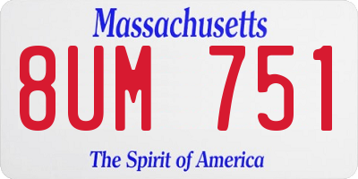 MA license plate 8UM751