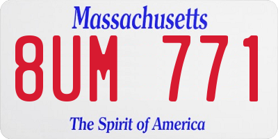MA license plate 8UM771