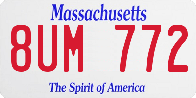 MA license plate 8UM772