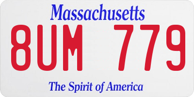 MA license plate 8UM779