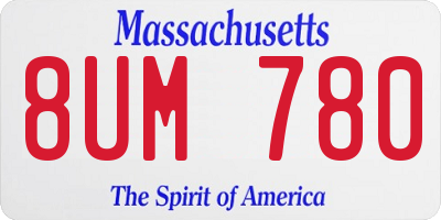 MA license plate 8UM780