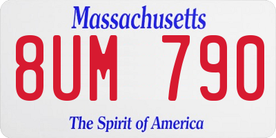 MA license plate 8UM790