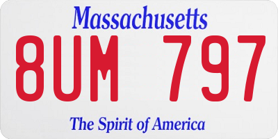 MA license plate 8UM797